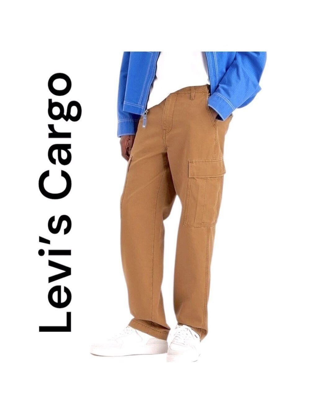 Levi’s-36x32 cargo pants. Tan khaki straight leg 6 pockets. 100%cotton. Like new